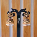 Multicolor Pearl Antique Jhumka