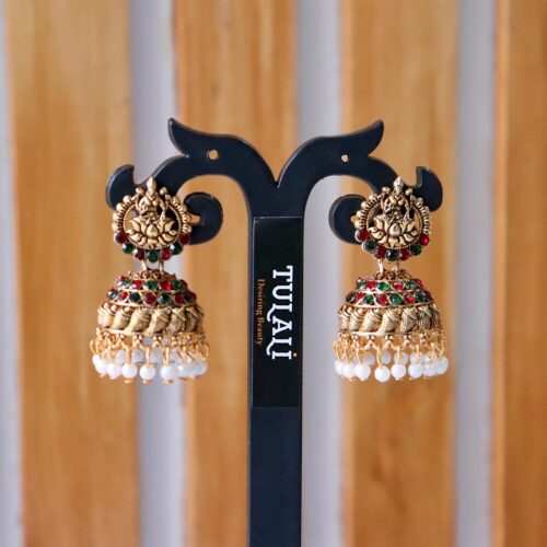 Multicolor Pearl Antique Jhumka