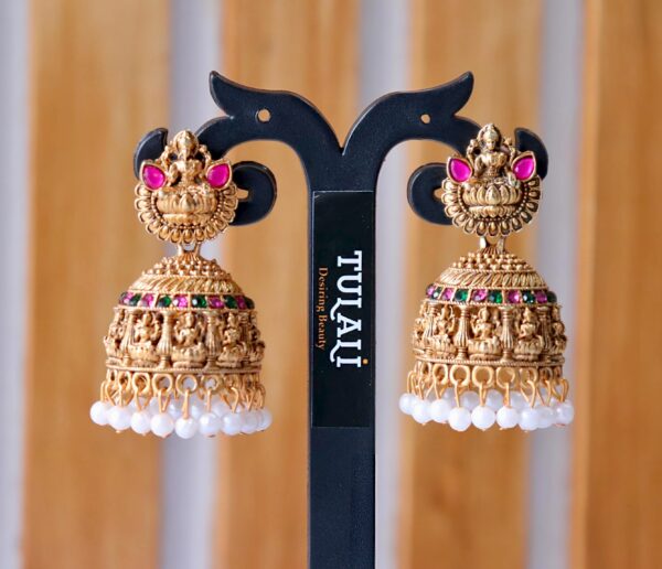 Lakshmi Pearl Temple Jhumka