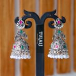 Oxidised Multicolor Pearl Jhumka